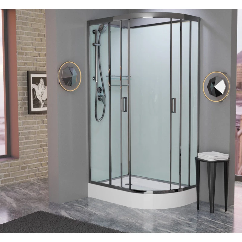 Душевая кабина Frank Brilliant 100х80 левая хром стекло прозрачное 164009 - 1