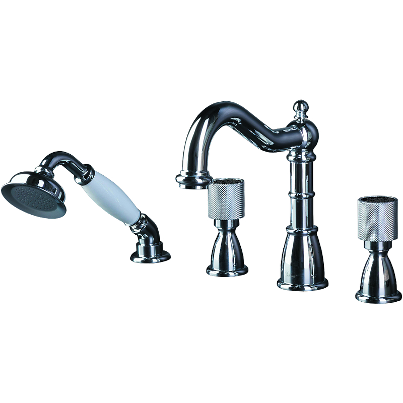 Смеситель на борт ванны Boheme Royal Cristal хром с черными кристаллами Preciosa 396-Royal/CRST black - 0