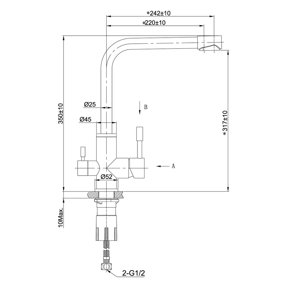 Смеситель для кухни Lemark Expert розовое золото  LM5061RGN - 1