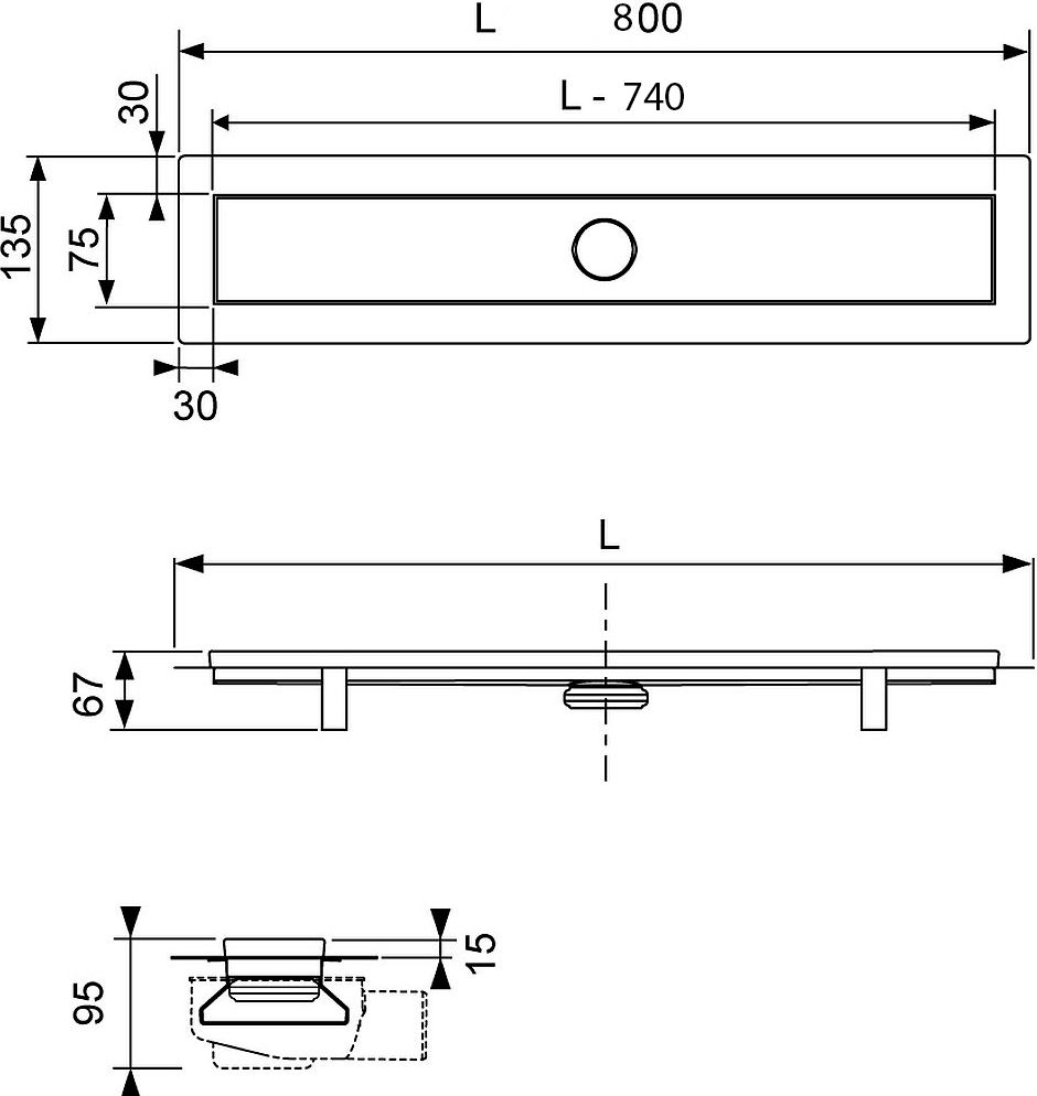 Душевой лоток TECE Linus 15103089 2 в 1 80 см - 8