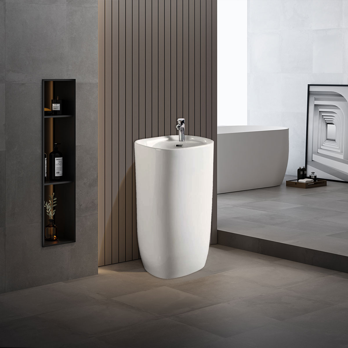 Раковина напольная Vincea 50 белый VBS-2P202 - 0