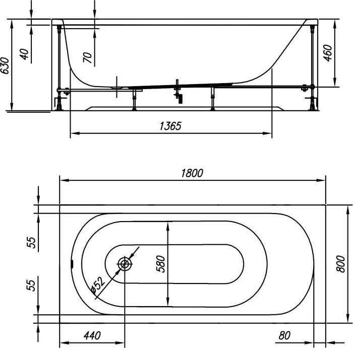 Ванна акриловая Kolpa San Betty 180x80 белый 5053-01 - 2
