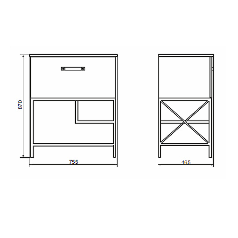 Тумба с раковиной Comforty Бредфорд 75 белый графит 00-00013442 - 4