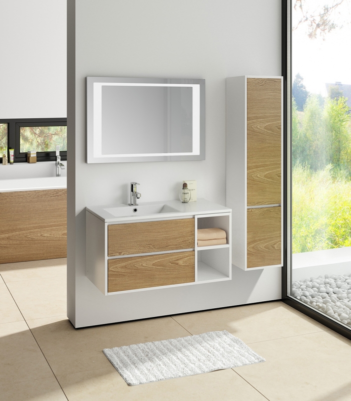 Шкаф-пенал Sanvit Мэри 30 с бельевой корзиной светлое дерево - белый pmerycol - 1