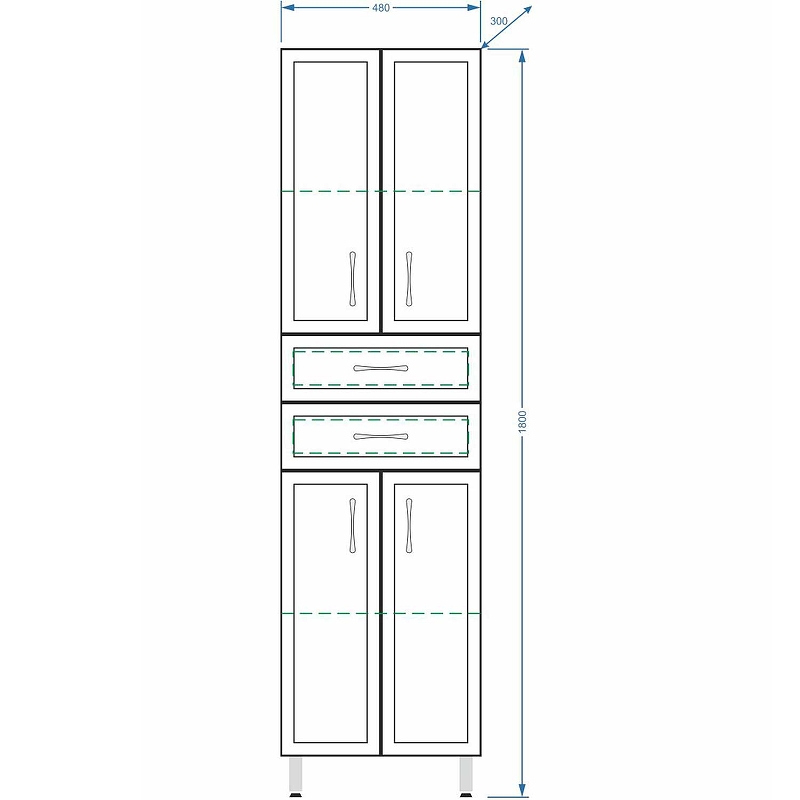 Шкаф пенал Stella Polar Концепт 48 белый SP-00000149 - 3