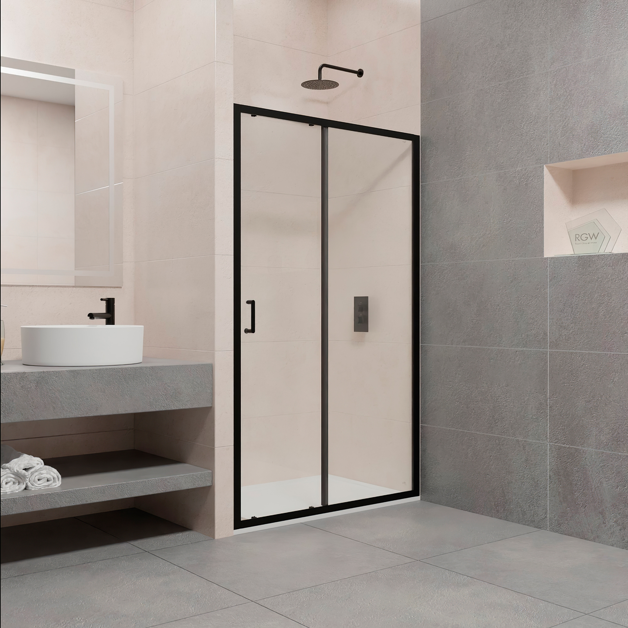Душевая дверь в нишу RGW Passage PA-14В 41081417-14 170х195, профиль черный - 1