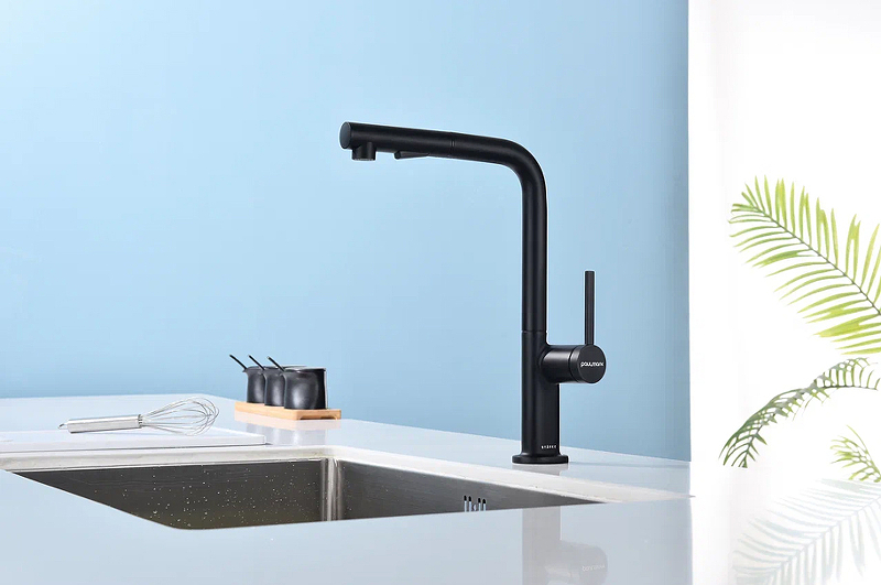 Смеситель для кухни Paulmark Neo темно серый - черный матовый Ne214419-401 - 3