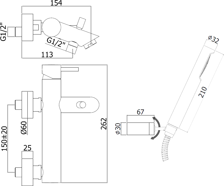 Смеситель Paffoni Light LIG023HG для ванны с душем, золото медовое - 2