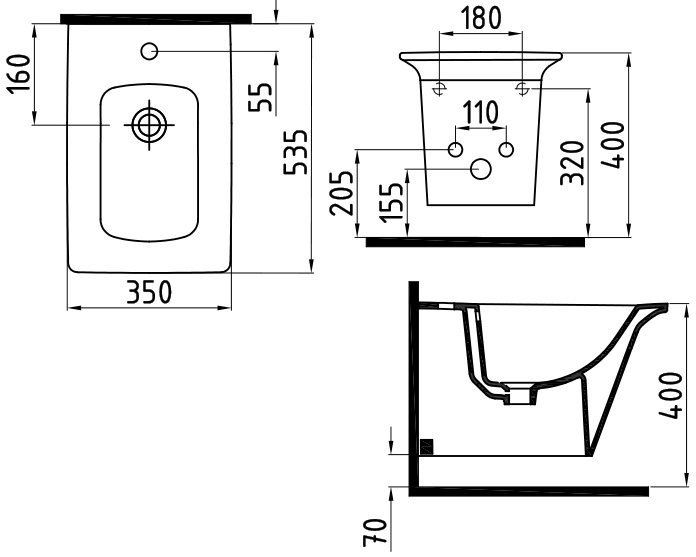 Биде Bien Lotus LTBA05401VD1W3000 подвесное - 1