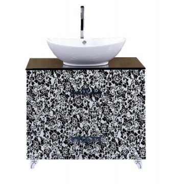 Тумба под раковину Misty Мадлен 80 черно-белая П-Мдг01080-2422Я - 0
