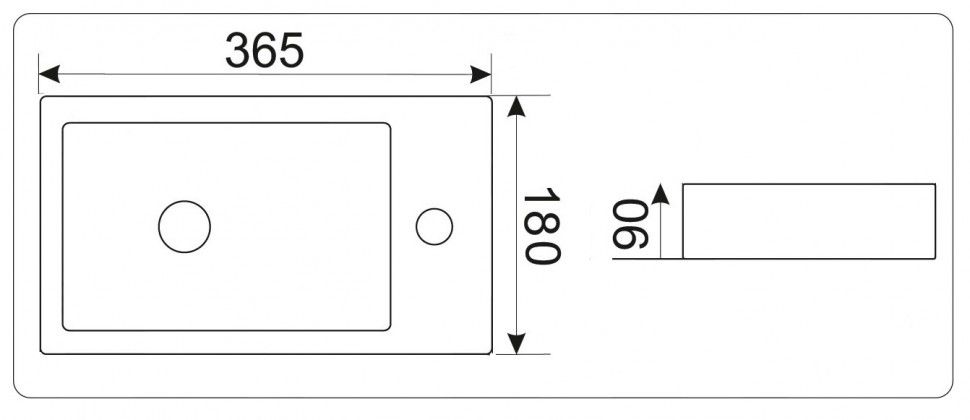 Раковина накладная Ceramalux N 36 белый  9272L - 3