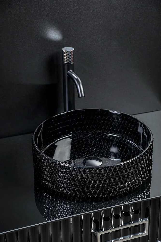 Раковина хрустальная накладная Armadi Art Lucido 39 черный 817-B - 2
