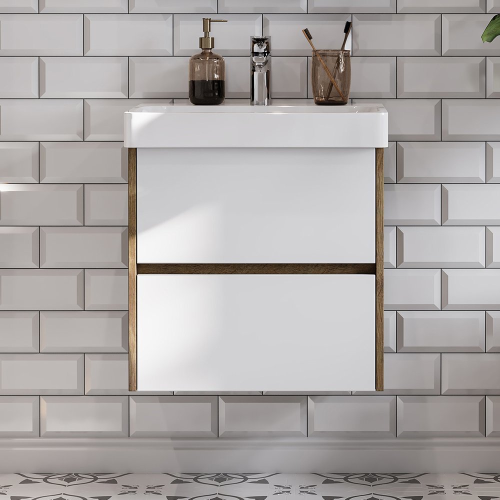 Тумба под раковину Aquaton Сканди 55 белый - светлое дерево 1A251701SDZ90 - 9