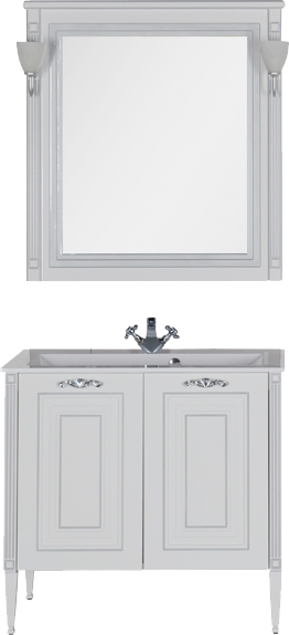 Тумба с раковиной Aquanet Паола 90 белая - 8