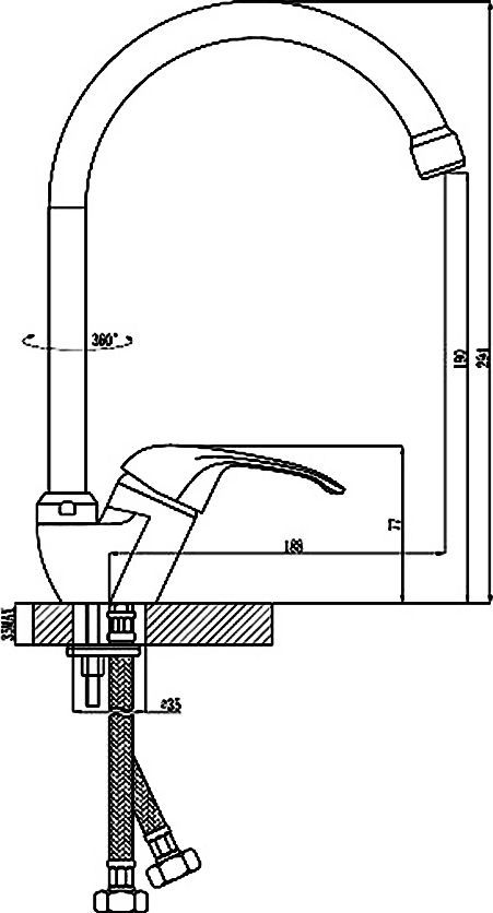 Смеситель Rossinka A для кухонной мойки A35-23 - 2
