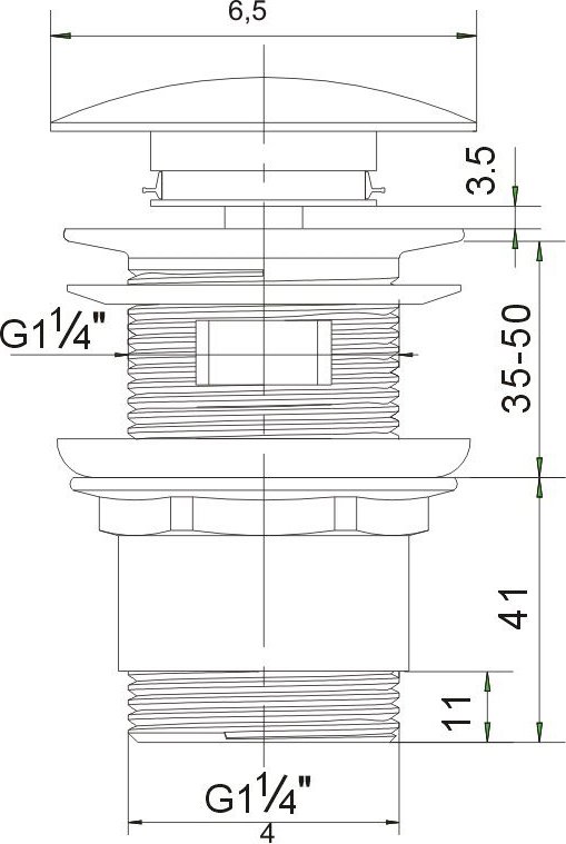 Донный клапан для раковины 1 Orange X1-004br ,бронза - 1