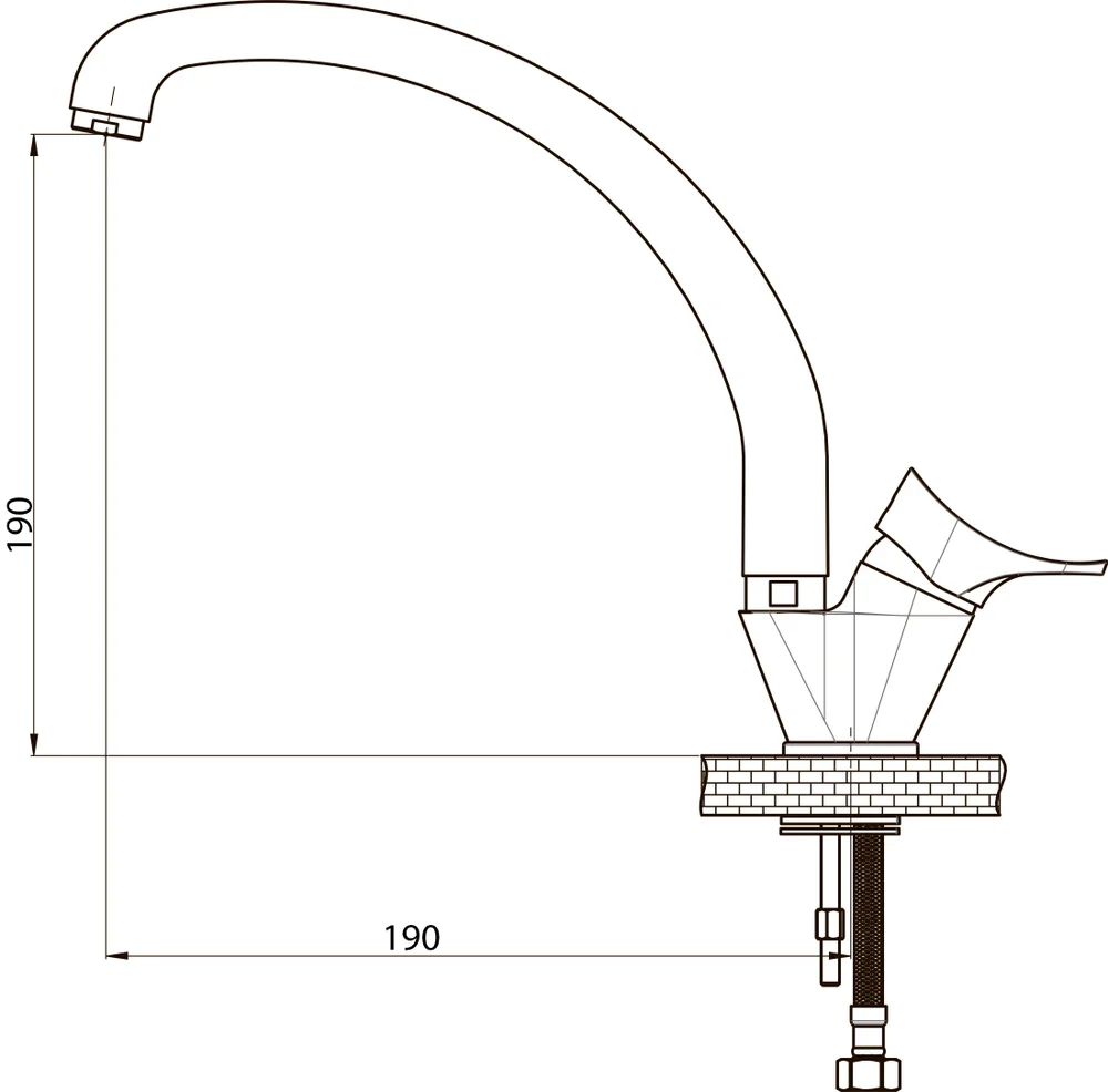 Смеситель для кухни GPD Florus хром MTE170 - 10