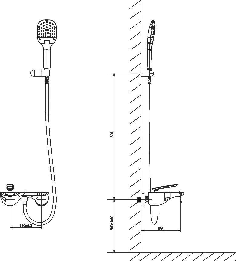 Смеситель для ванны с душем Timo Helmi 4014/00-16Y хром-белый - 1