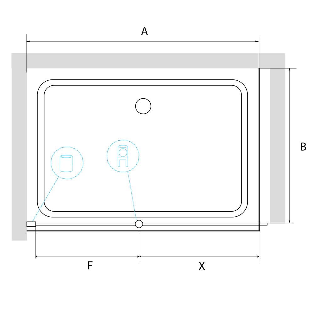 Душевая перегородка RGW Walk In 90х195 хром стекло прозрачное 351003309-11 - 1