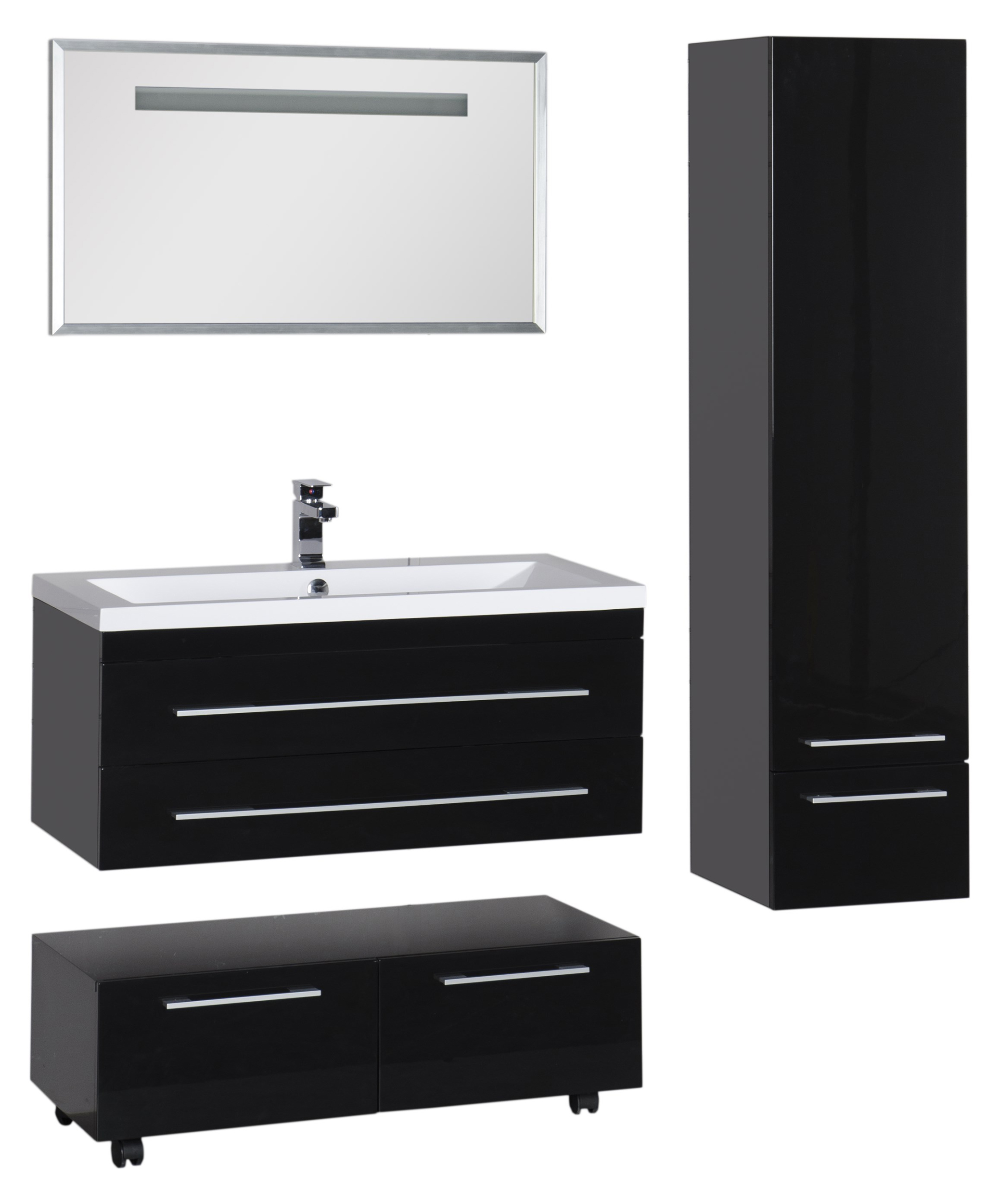 Тумба Aquanet Нота 100 подкатная, черная 170734 - 26