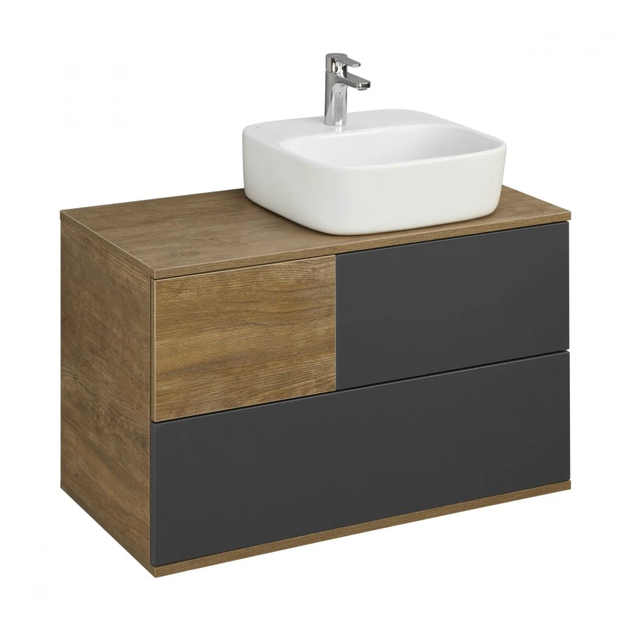 Тумба с раковиной Одри 42 Aquaton Терра 85 светлое дерево-серый 1A2472K3TEKA0 - 0