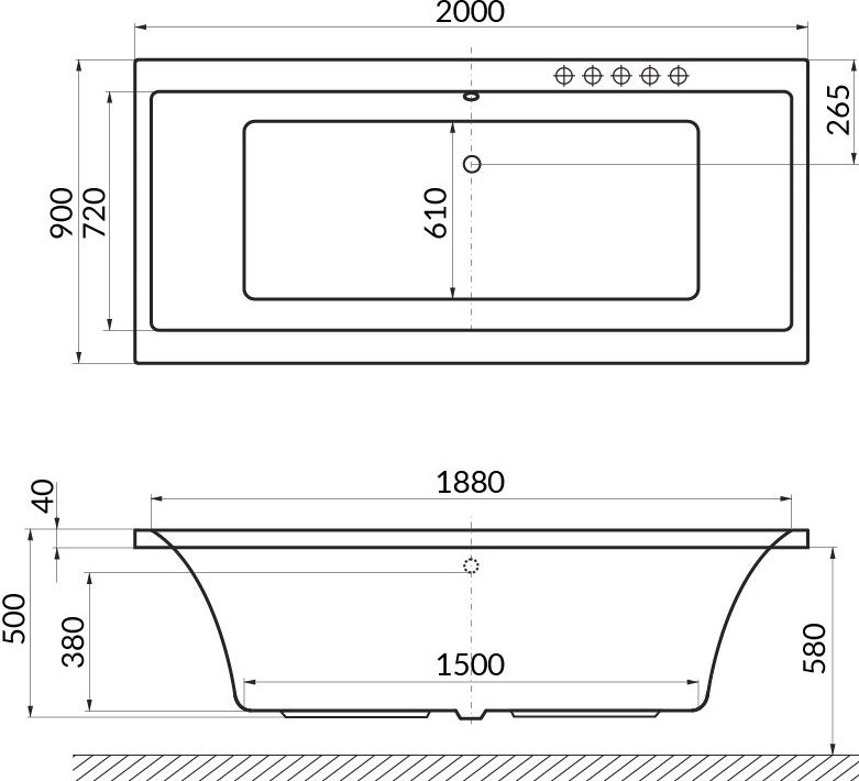 Ванна EXCELLENT Pryzmat 200x90 WAEX.PRY20WH - 5
