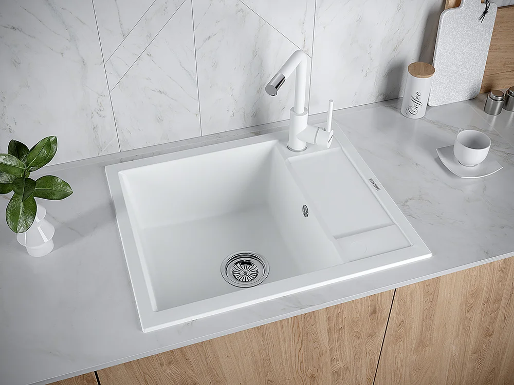 Мойка кухонная Paulmark Optimum 60 белый матовый PM216050-WH - 2