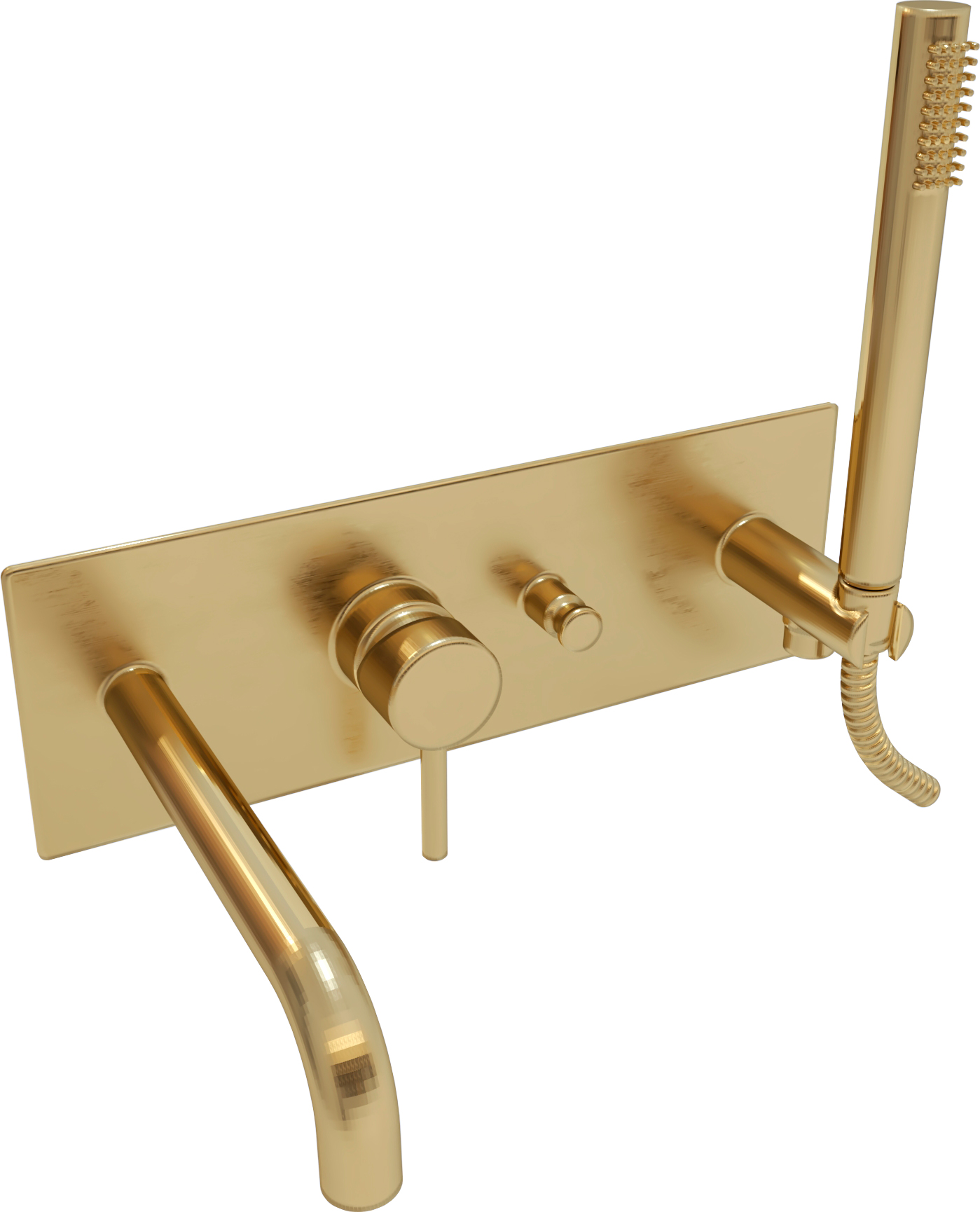 Смеситель Paffoni Light LIG001HGSP С ВНУТРЕННЕЙ ЧАСТЬЮ, для ванны с душем, золото медовое брашированное - 0