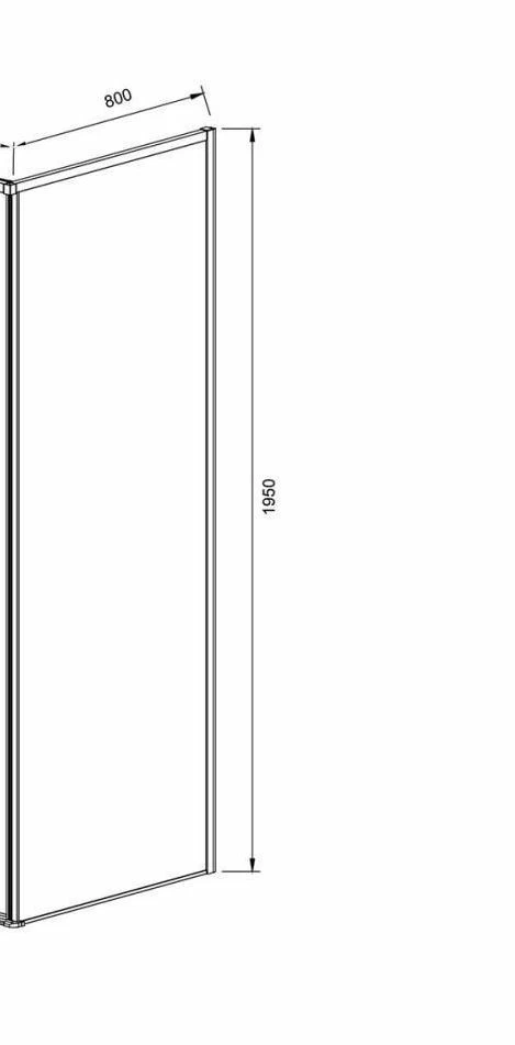 Боковая стенка Vincea Slim-N 80х195 профиль черный стекло прозрачное VSG-4SN800CLB - 2