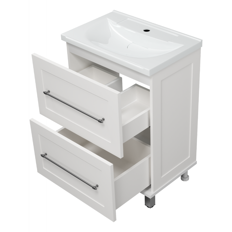 Тумба под раковину напольная Misty Марта 60 белая глянцевая П-Мрт07060-011Пр - 1