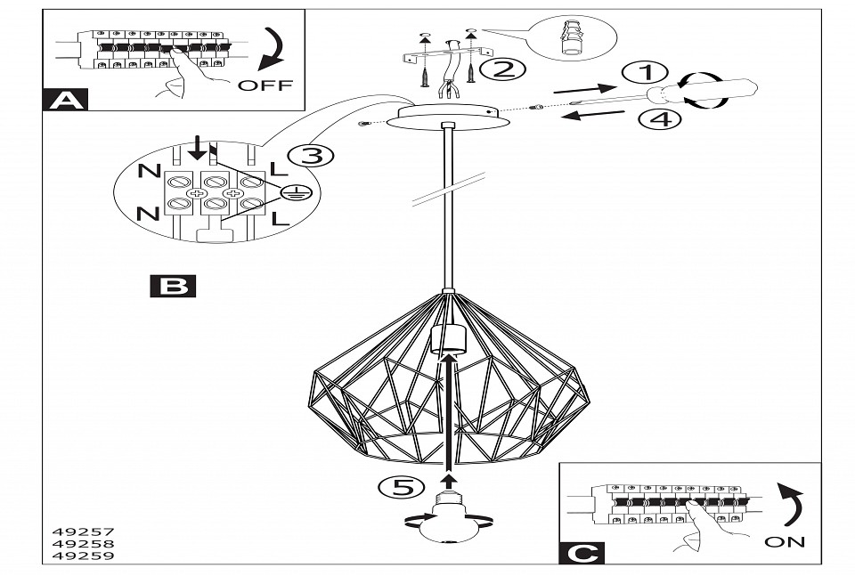 Подвесной светильник Eglo ПРОМО Carlton 49257 - 1