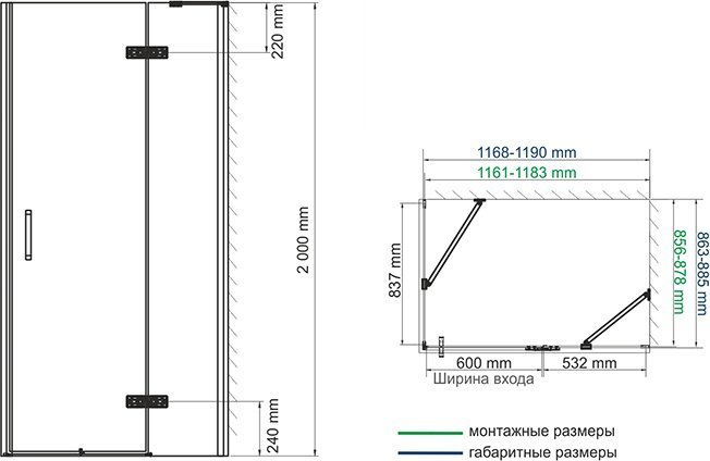 Душевой уголок Wasserkraft Aller Black 10H07RB 120x90 см 10H07RBLACK - 4