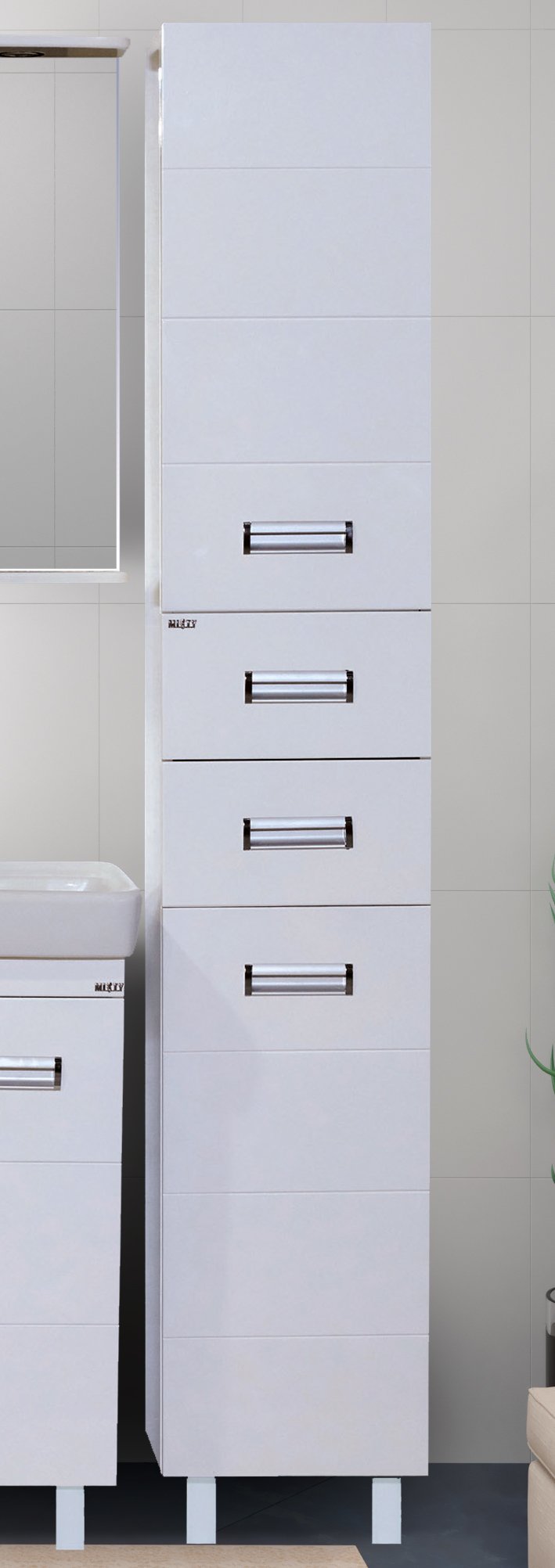 Шкаф-пенал Misty Селена 35 R с бельевой корзиной П-Сел05035-01БкП - 0