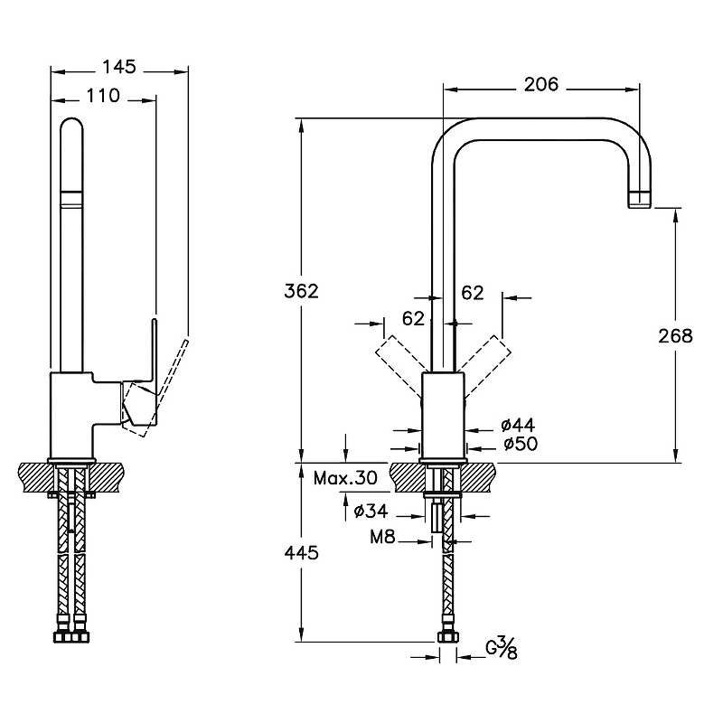 Смеситель для кухни Vitra Flo S хром A42103EXP - 1