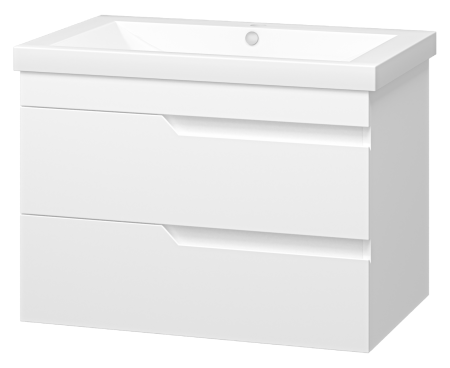 Тумба с раковиной Misty Софт 75 белая глянцевая УТ000015047 - 0