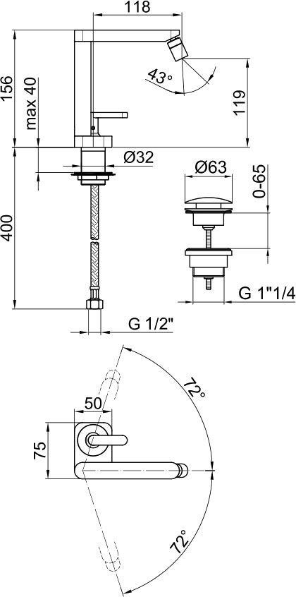 Смеситель Webert Living LV840102015 для биде - 1