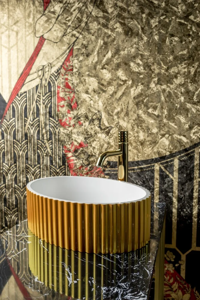 Раковина накладная Armadi Art Canale 50 глянец золото 878-G - 2