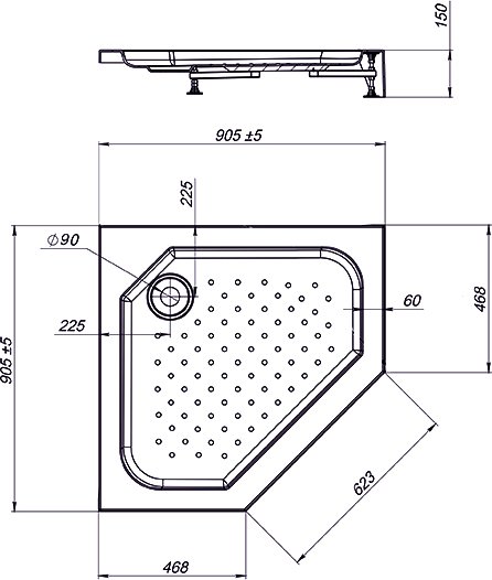 Поддон для душа Vincea VST-3AP-9090 90x90 - 1
