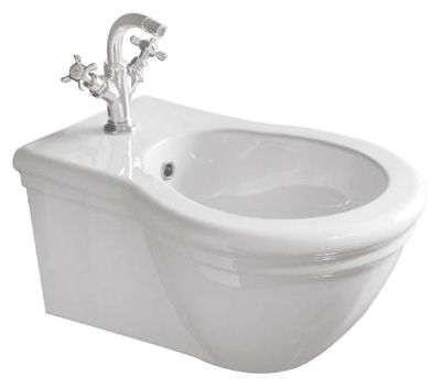 GLOBO Paestum Биде подвесное 57*38см с 1 отв. под смеситель, с комплектом креплений, цвет: белый PAS10.BI*1 - 0