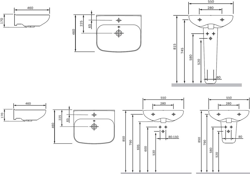 Раковина AM.PM Like C804221WH 55 см - 3