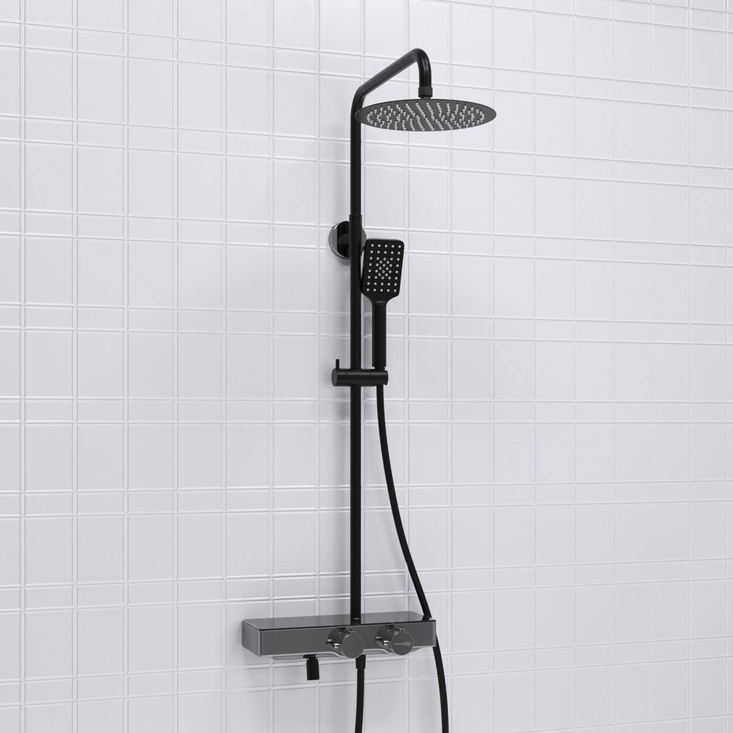 Душевая система WasserKraft 24.8 с термостатом черный матовый - хромоникель A114.258.130.CB Thermo - 1