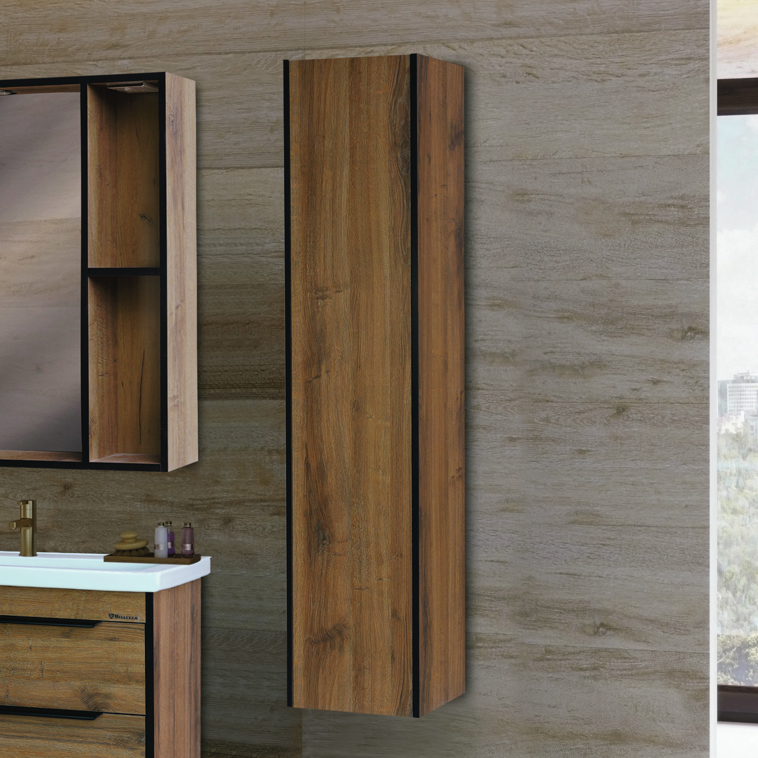 Шкаф-пенал Bellezza Бруно L, табакко 4622204182496 - 0