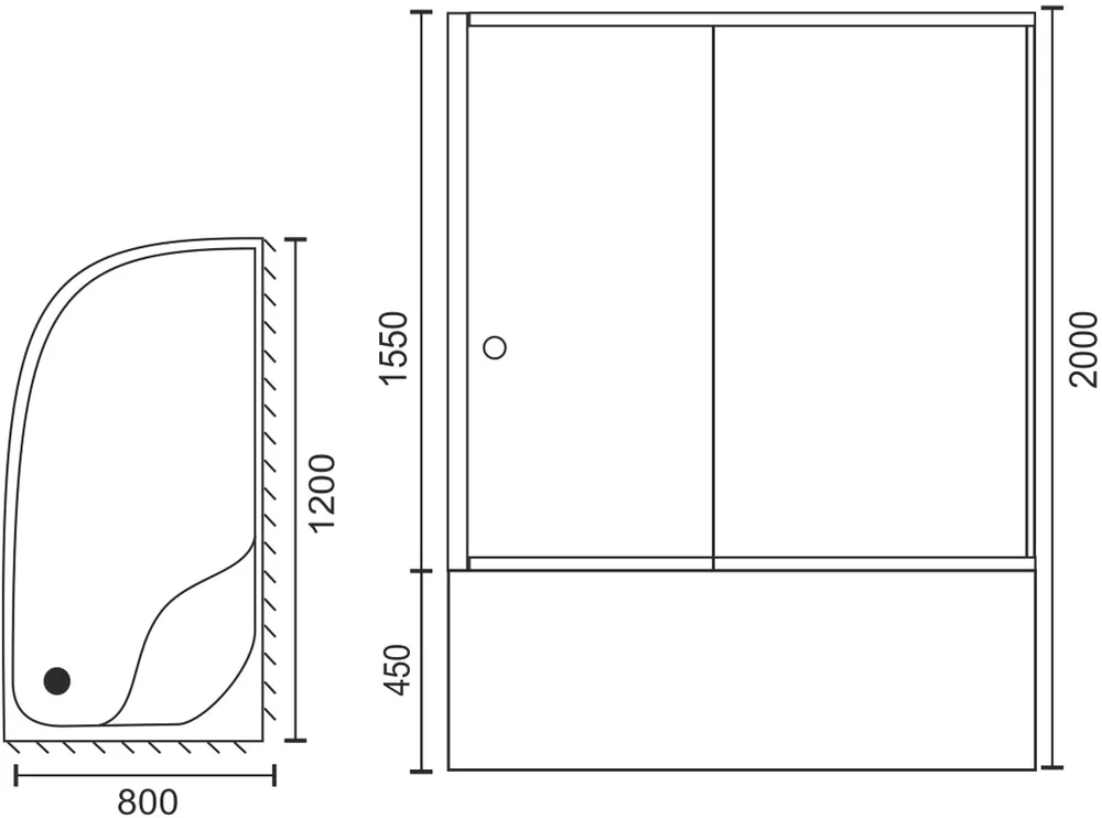Душевой уголок Royal Bath ВК 120х80 R с поддоном профиль черный стекло прозрачное RB8120BK-T-BL-R - 5