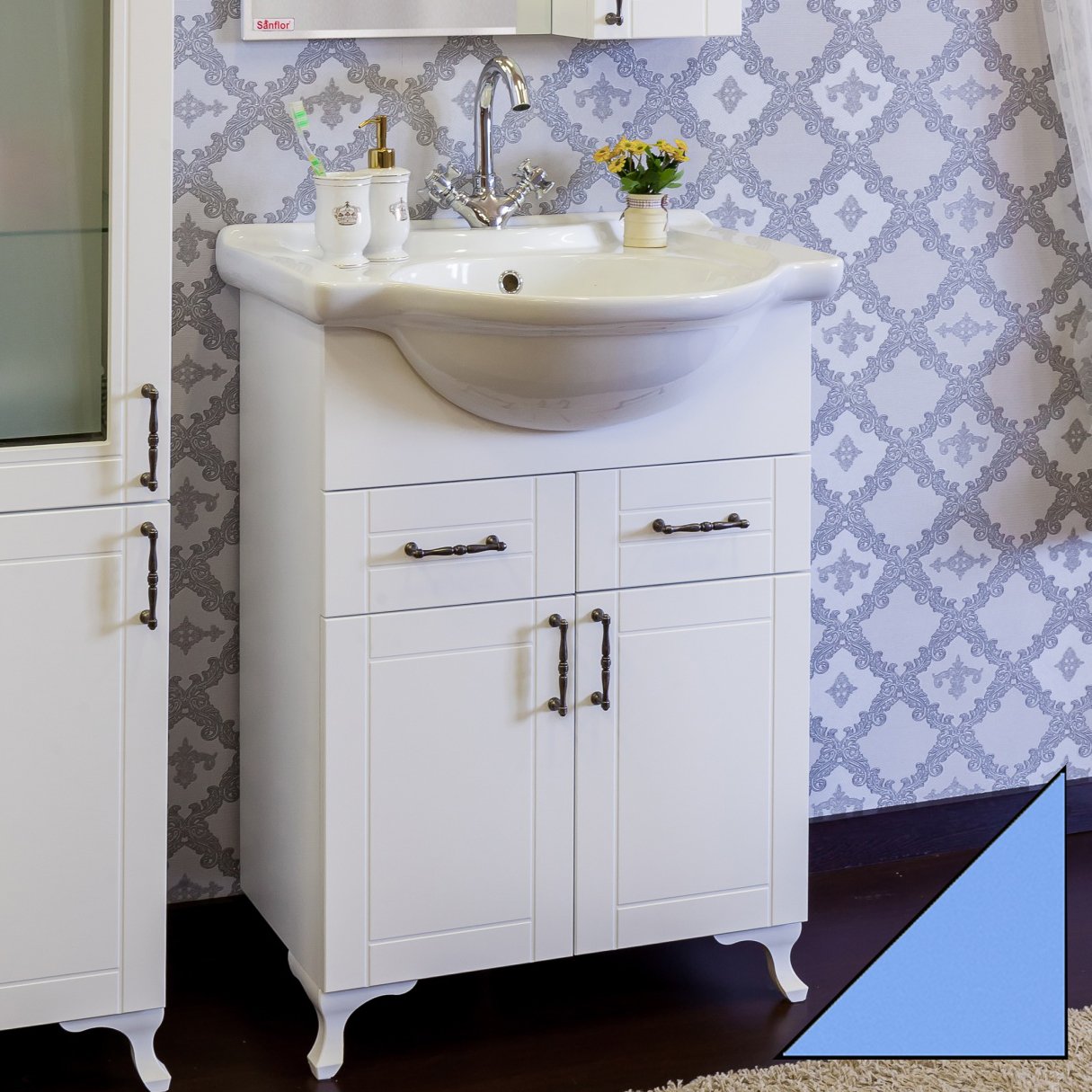 Тумба с раковиной Sanflor Глория 65 серая - 0