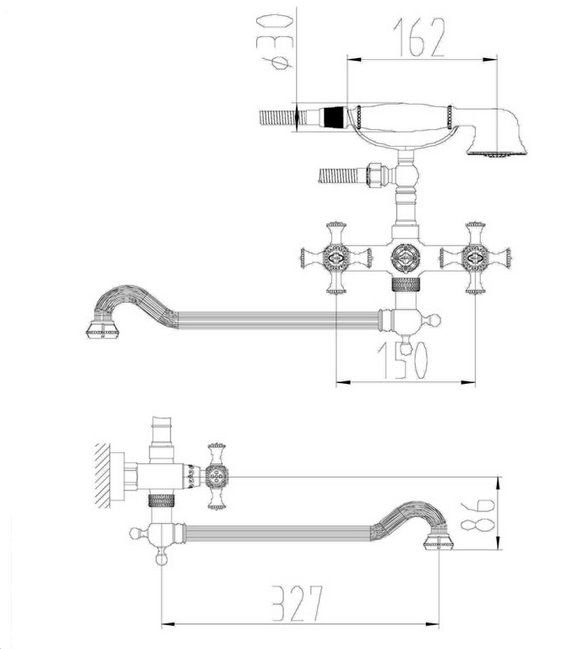 Смеситель Zorg Antic A 7001WDN-BR универсальный - 1