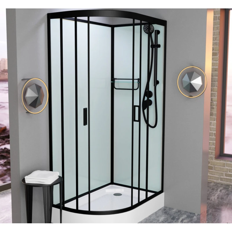 Душевая кабина Frank 100х80 правая черная стекло матовое 20053 - 1
