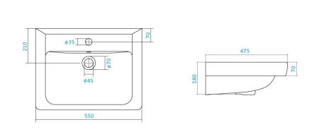 Тумба с раковиной Misty Венера 55 белая глянцевая УТ000008717 - 3