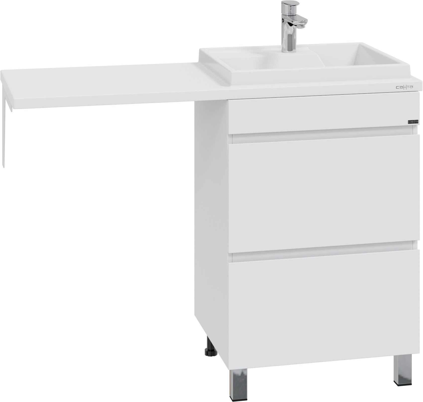 Тумба под раковину над стиральной машиной напольная Санта Марс 59 белый 700305 - 0