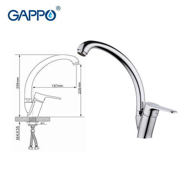 Смеситель для кухни Gappo Vantto G4136 - 9