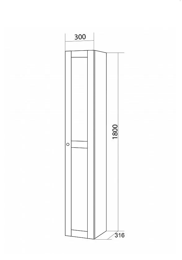 Шкаф-пенал Бриклаер Хелена 30х180 белый  4627125416392 - 3